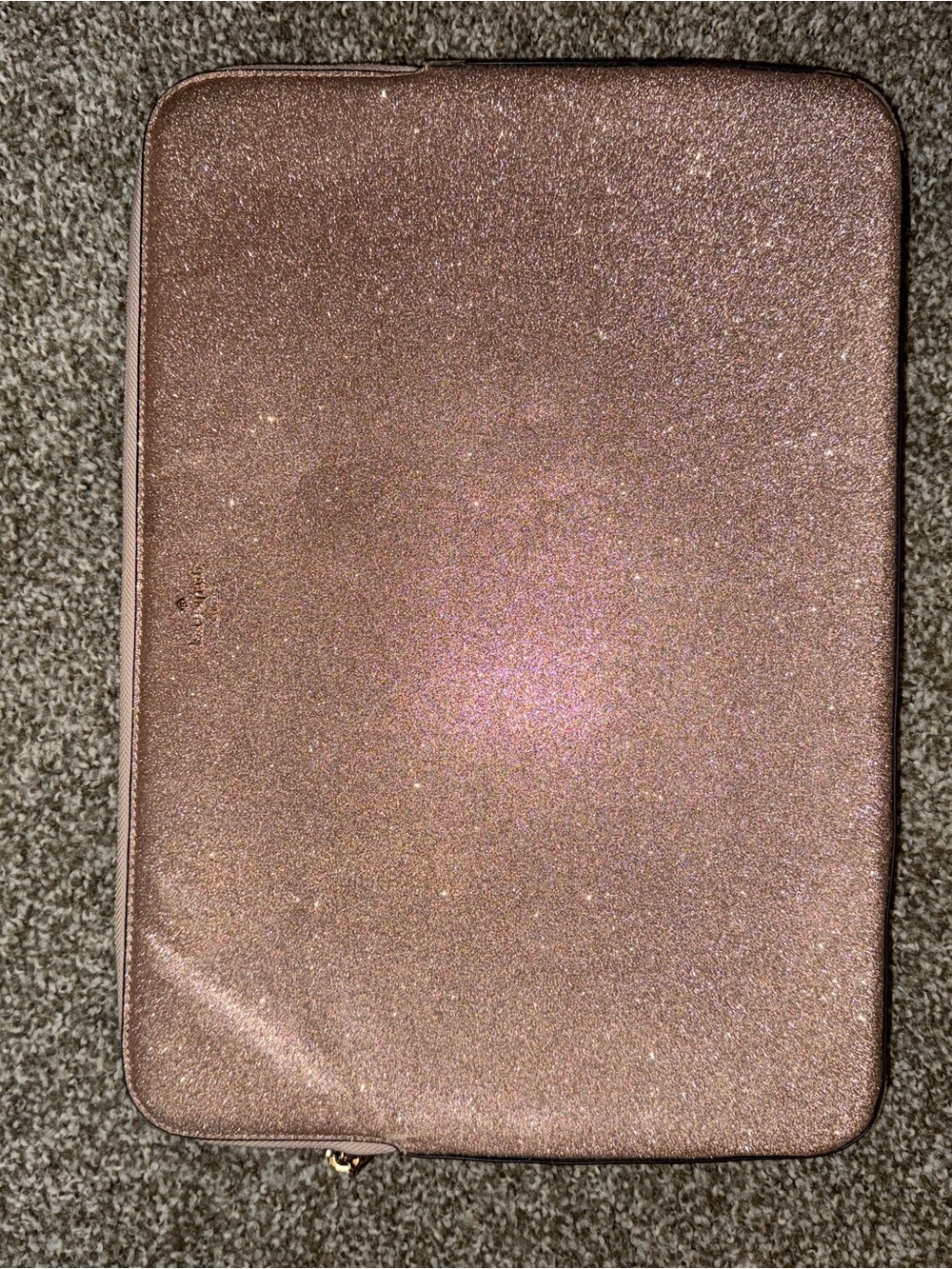 Kate Spade Rose Gold Glitter Laptop Sleeve